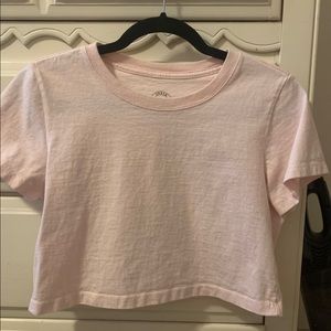 Urban Outfitters Pink Cropped Tee Shirt